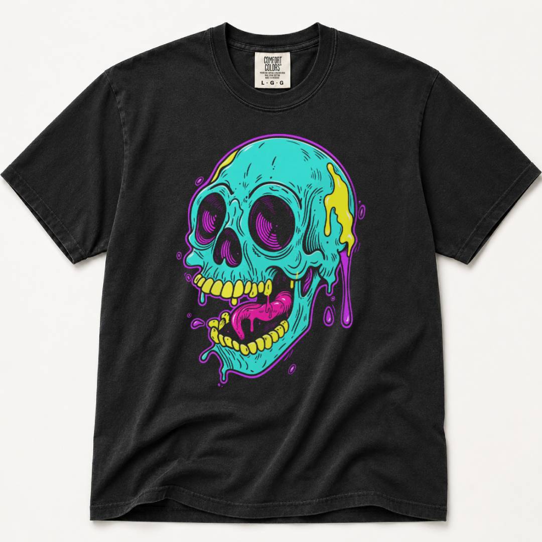 Neon Drip Skull