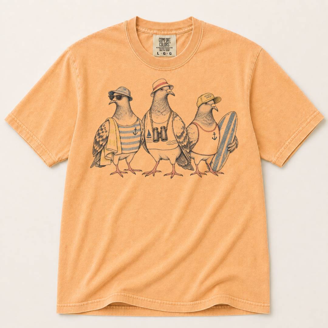 Seaside Pigeon Trio T-Shirt