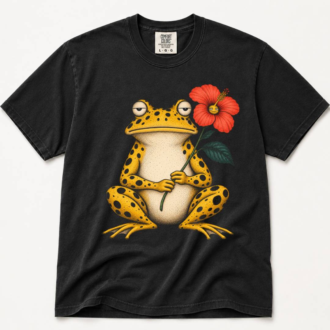 Frog with Hibiscus T-Shirt