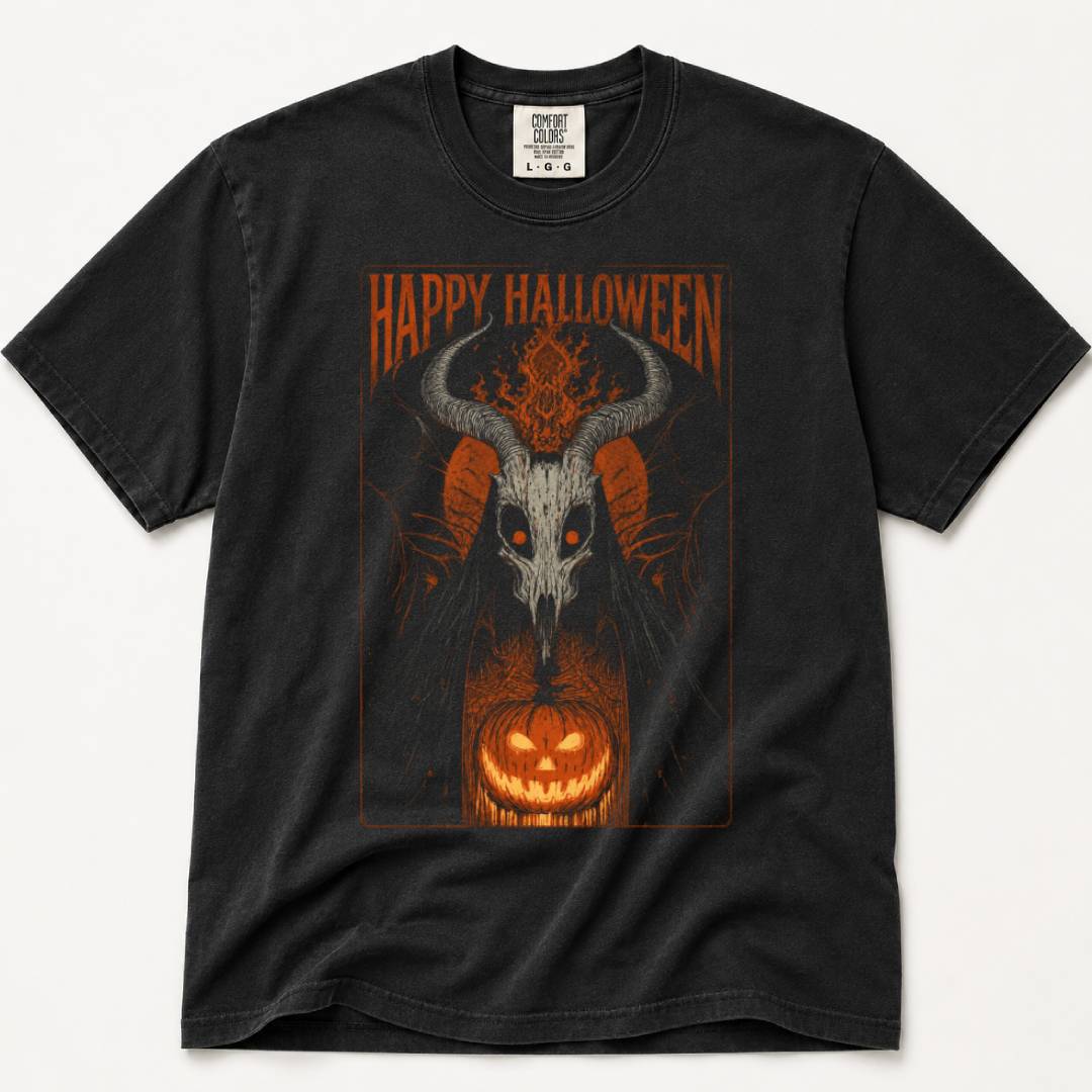 Happy Halloween Skull & Jack-O'-Lantern