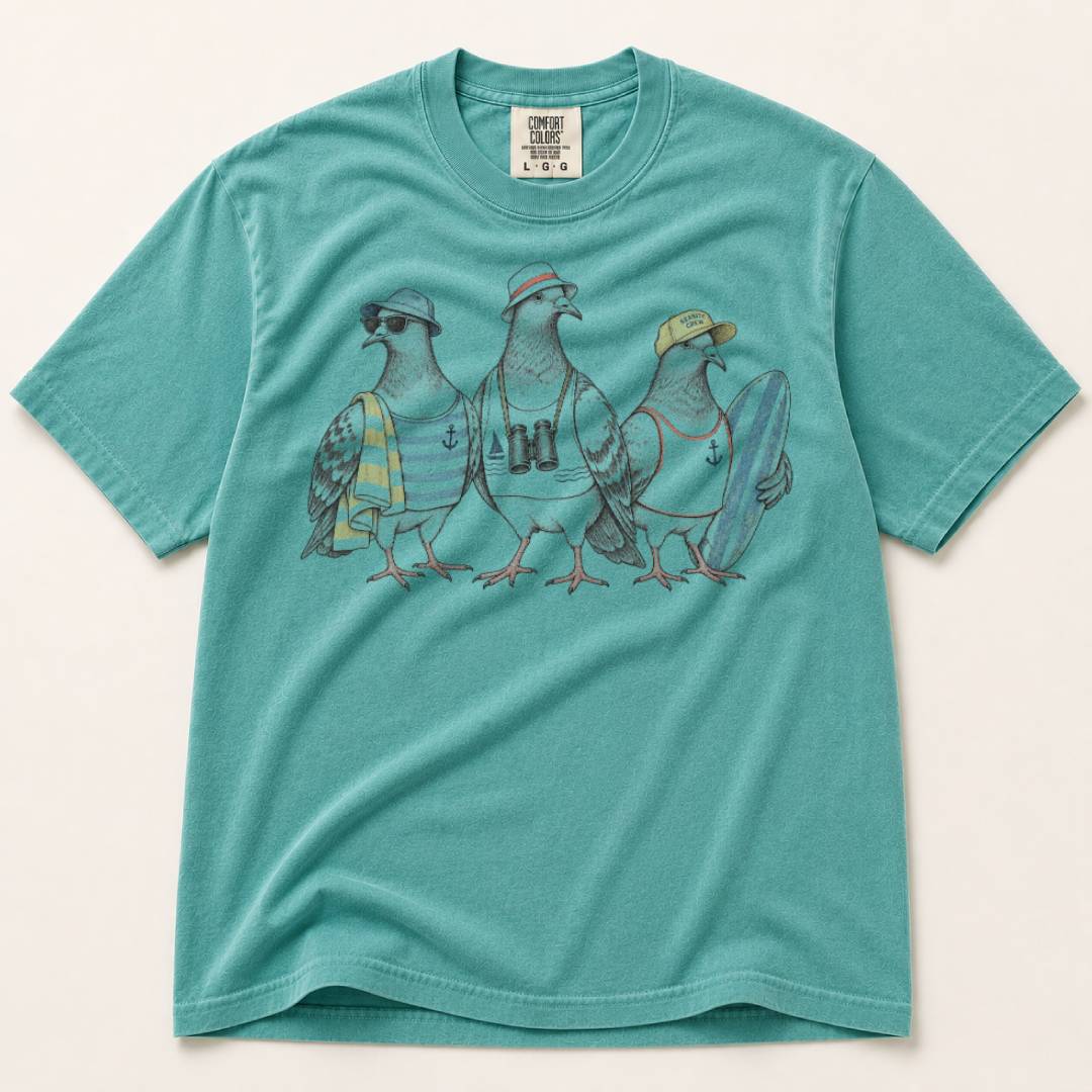 Seaside Pigeon Trio T-Shirt