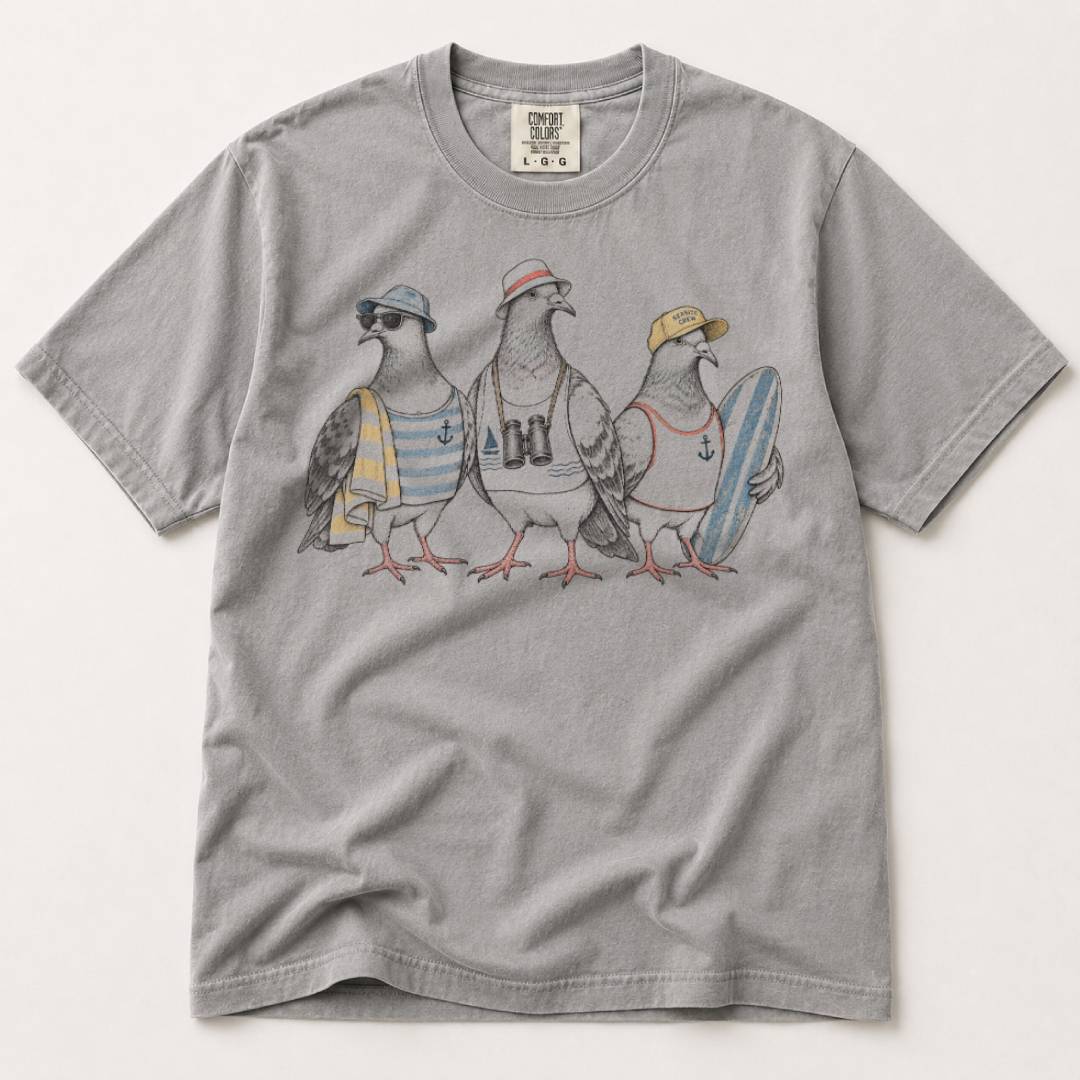 Seaside Pigeon Trio T-Shirt