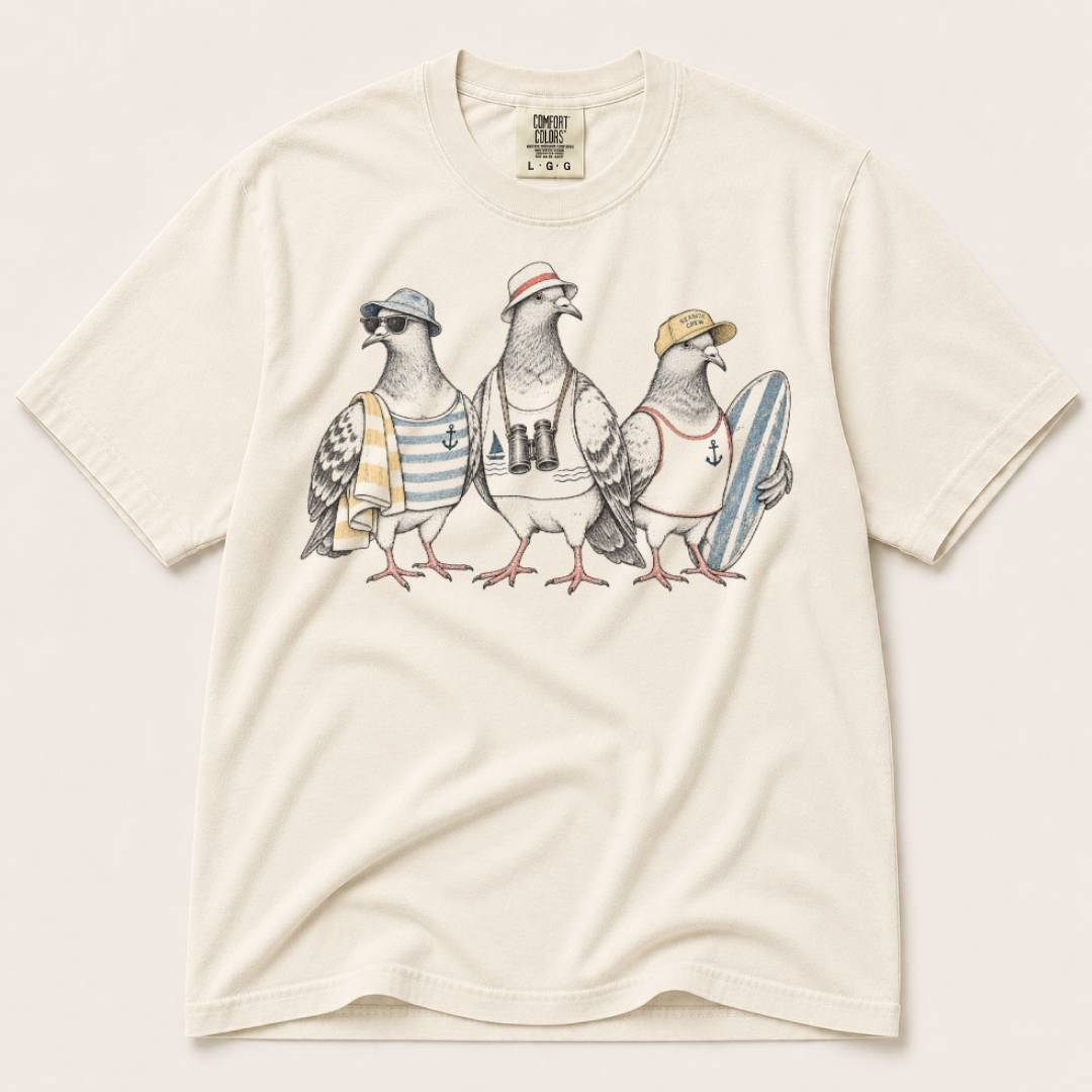 Seaside Pigeon Trio T-Shirt