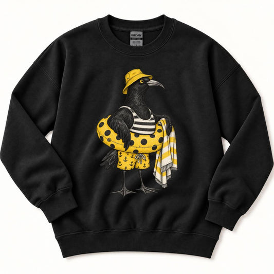 Crow in Yellow Swimwear Sweatshirt
