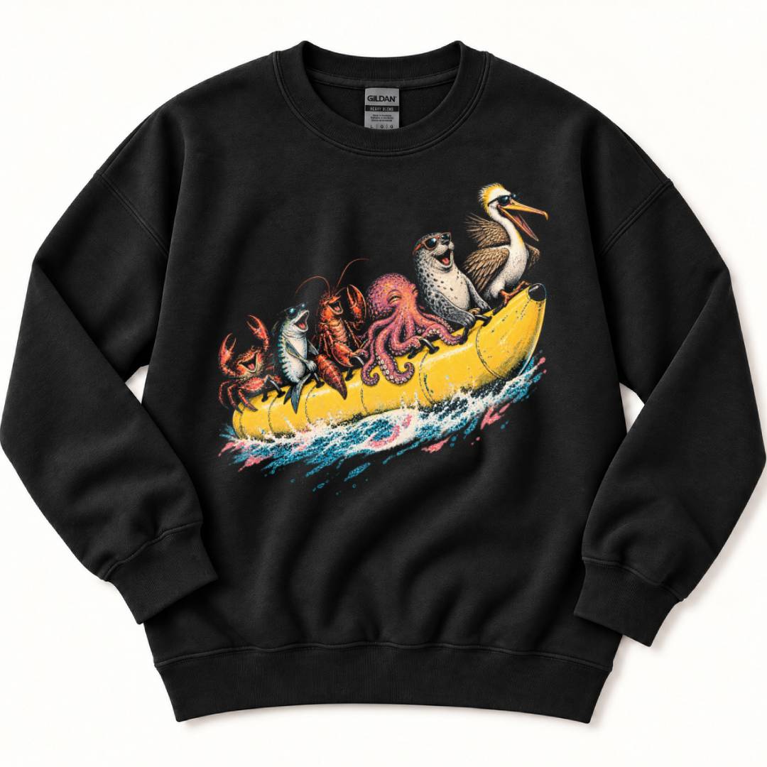 Critters on a Banana Boat Sweatshirt