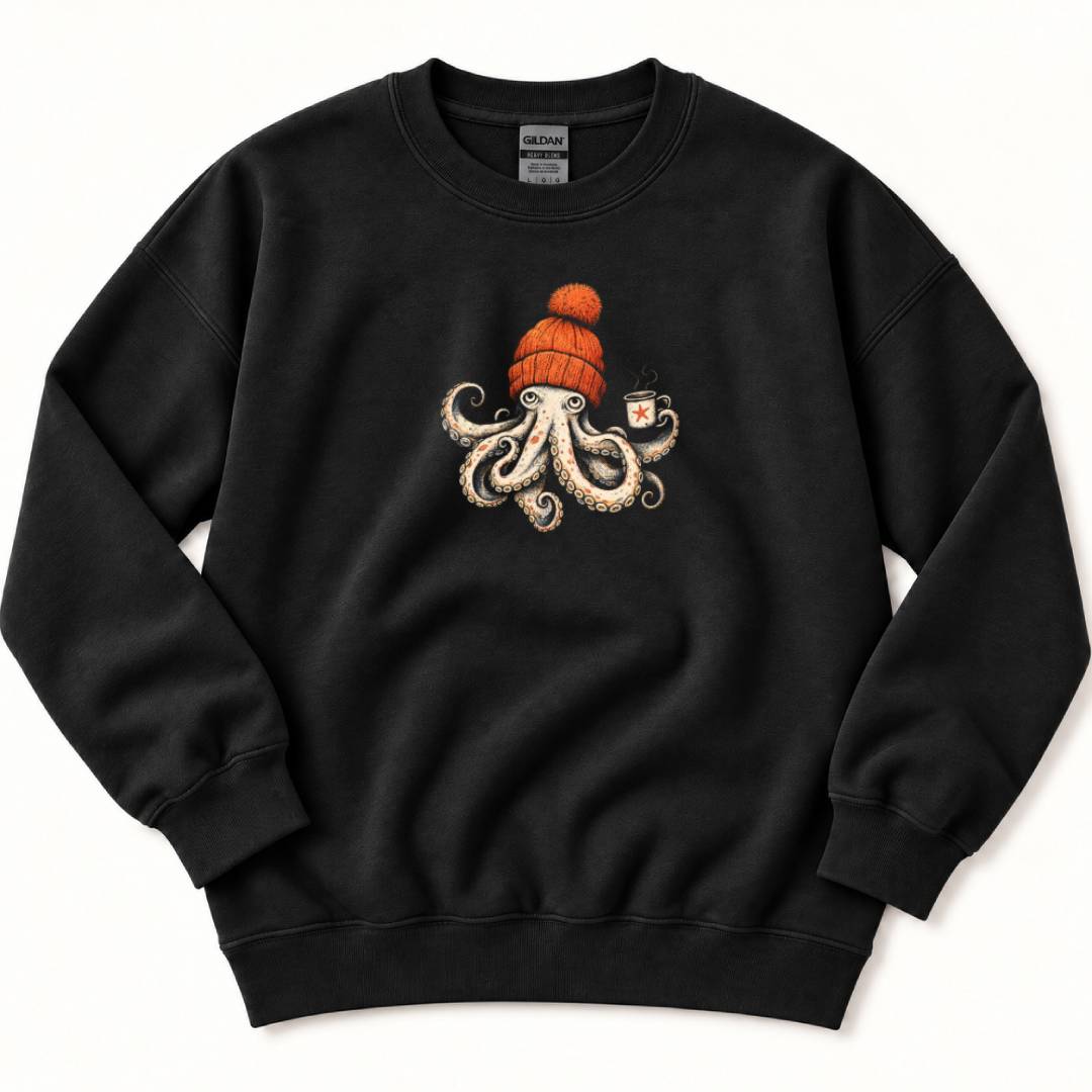 Octopus In Beanie Sweatshirt