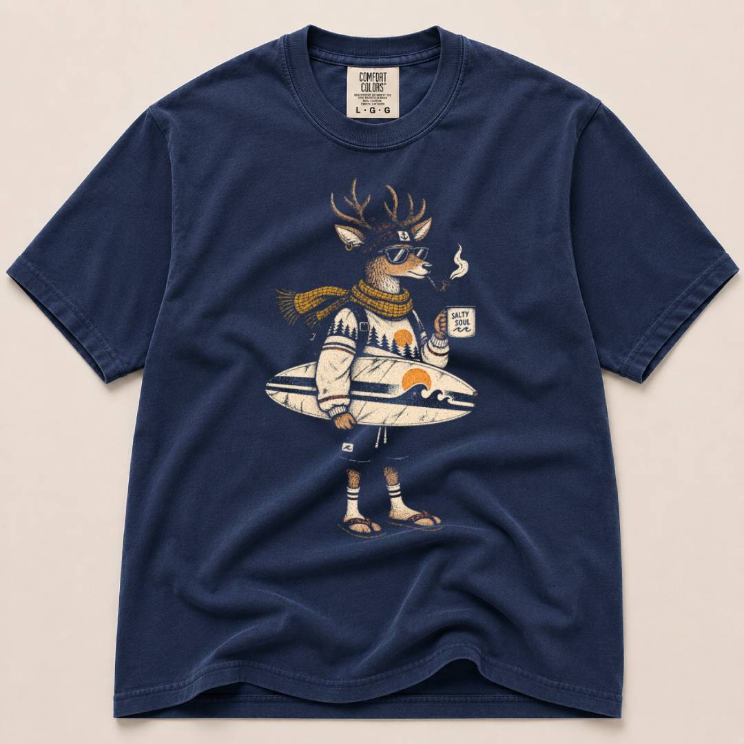 Surfing Deerly T-Shirt